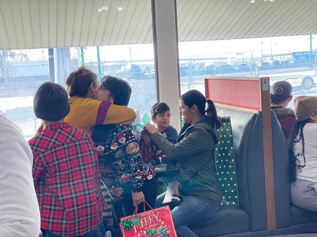 Families enjoying a community gathering